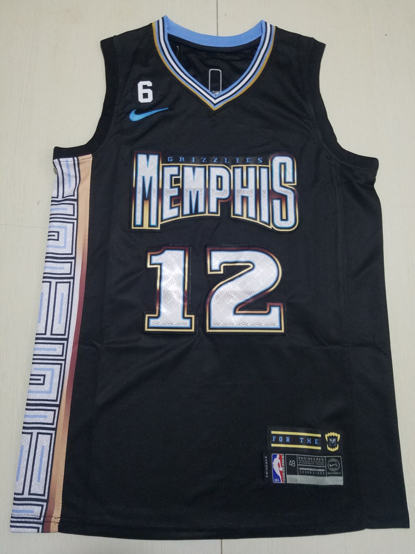 Men Memphis Grizzlies #12 Morant Black City Edition Nike 2022 NBA Jersey
